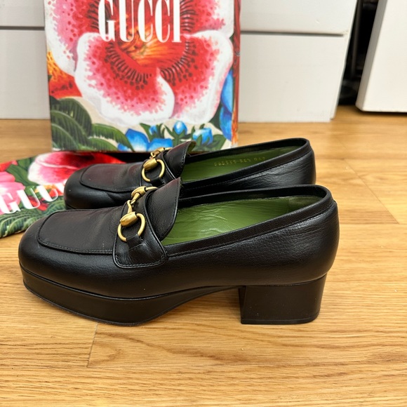 Black Gucci loafers with block heel (hard bottom) size 36.5 - Picture 2 of 8